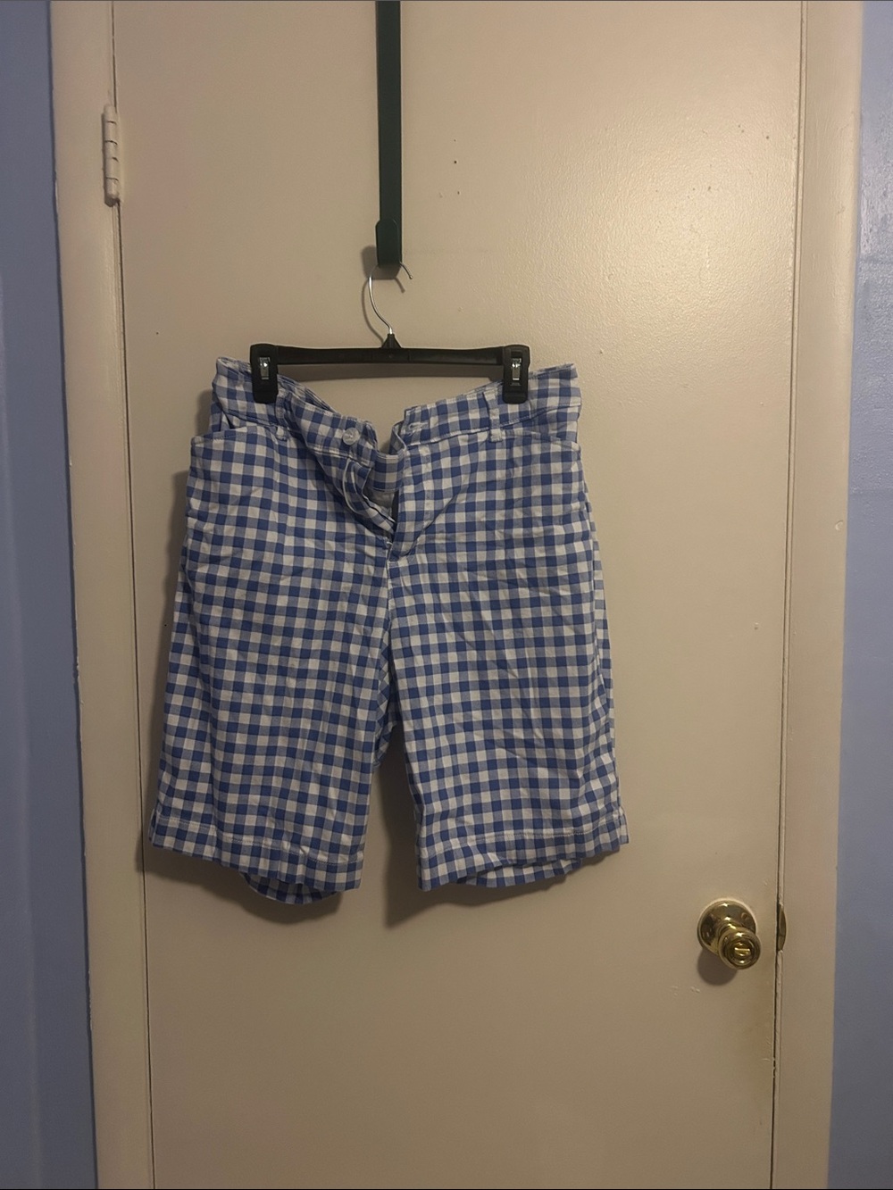 St. John Bays 18 Bermuda Blue and White Checkered Shorts